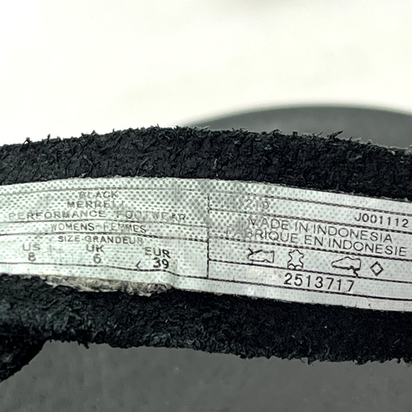 Merrell Sandals Womens 8 Juno Mid Backstrap Hoop &Loop Black Nubuck Leather - Picture 7 of 10